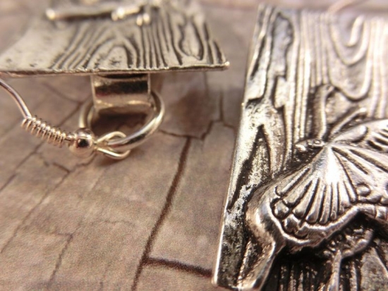 Preview: Schmetterling Ohrringe Vintage Optik Butterfly